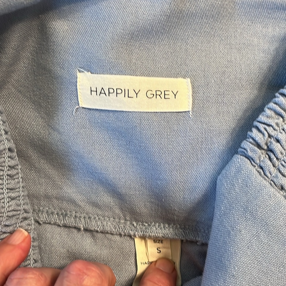 Light Blue Wide-Leg Linen Blend - Picture 2 of 4